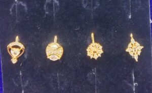 Elegant Gold-Plated Nose Pins Combo – Set of 4 Designer Styles with American Diamonds